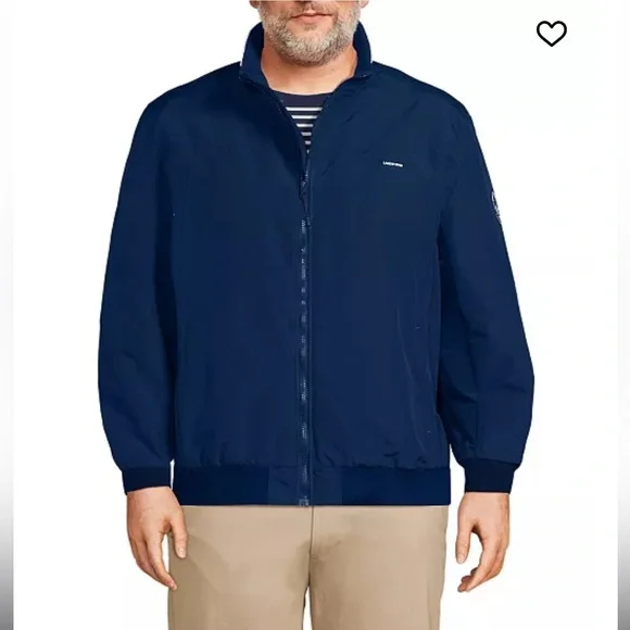 Lands’ End Fleece Lined Classic Squall Jacket Blue Large Tall 42 44 *Like New* - Picture 3 of 10